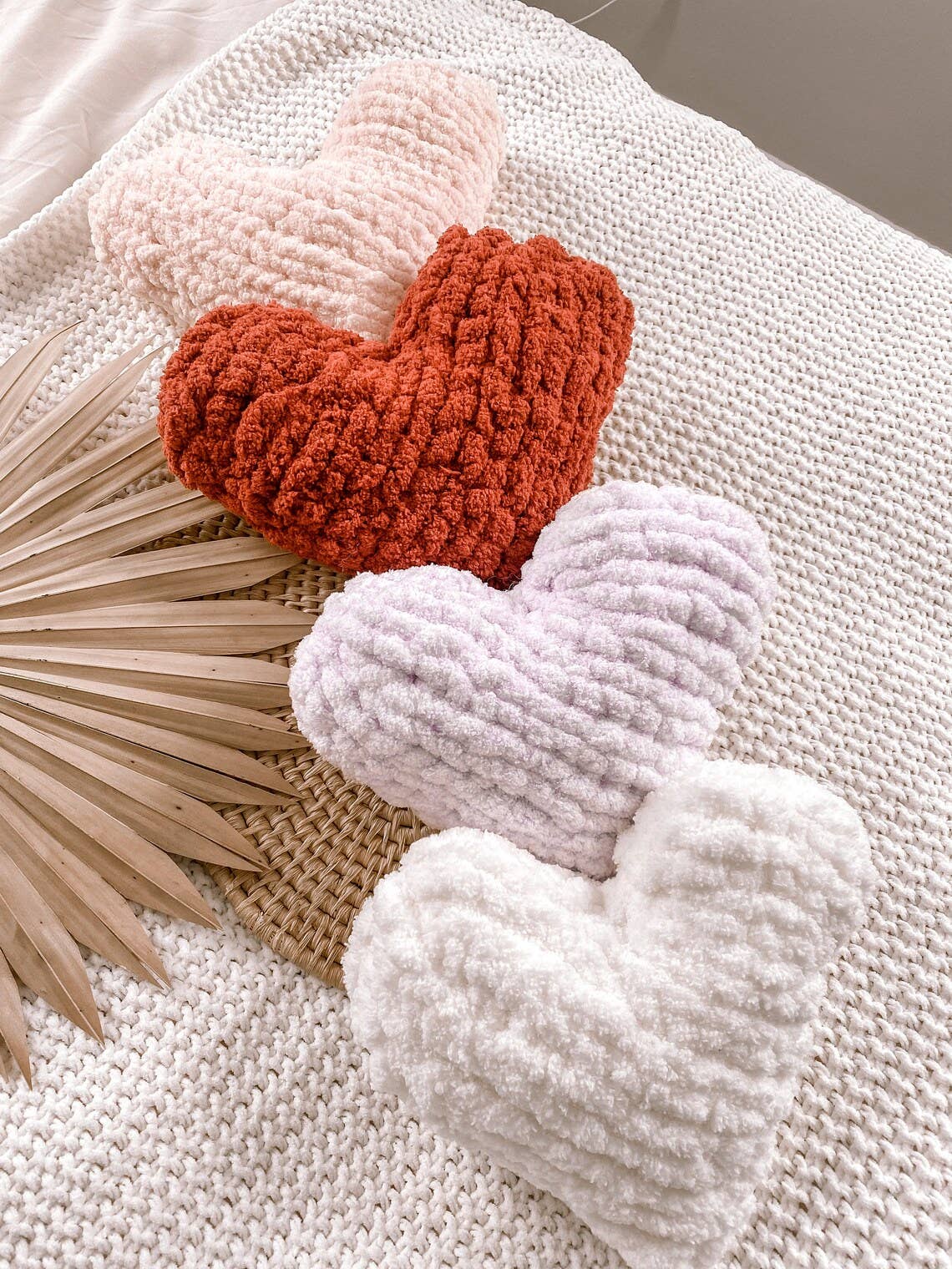 Heart Knitted Pillow