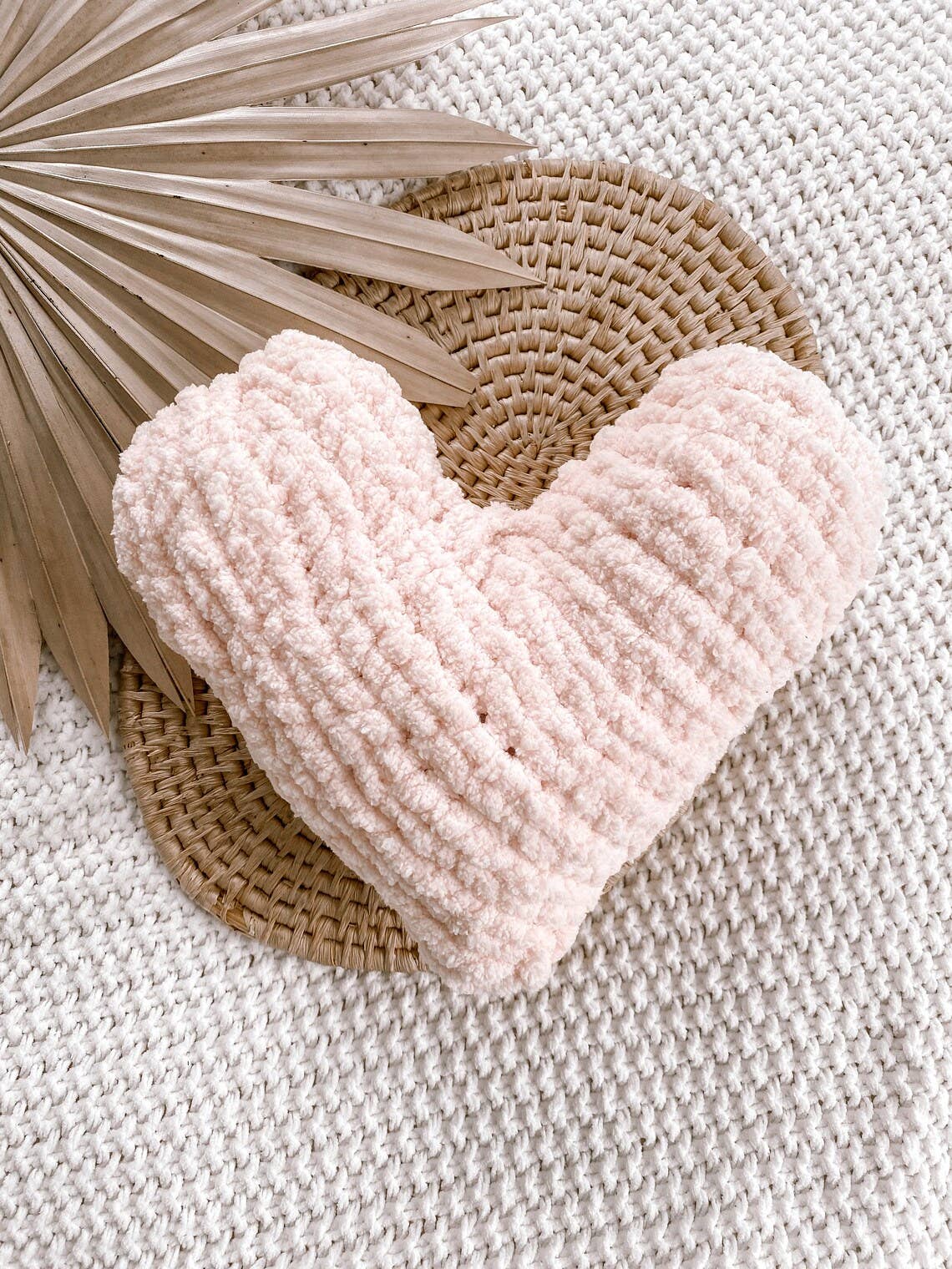 Heart Knitted Pillow