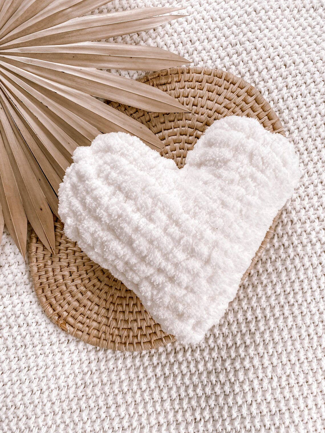 Heart Knitted Pillow