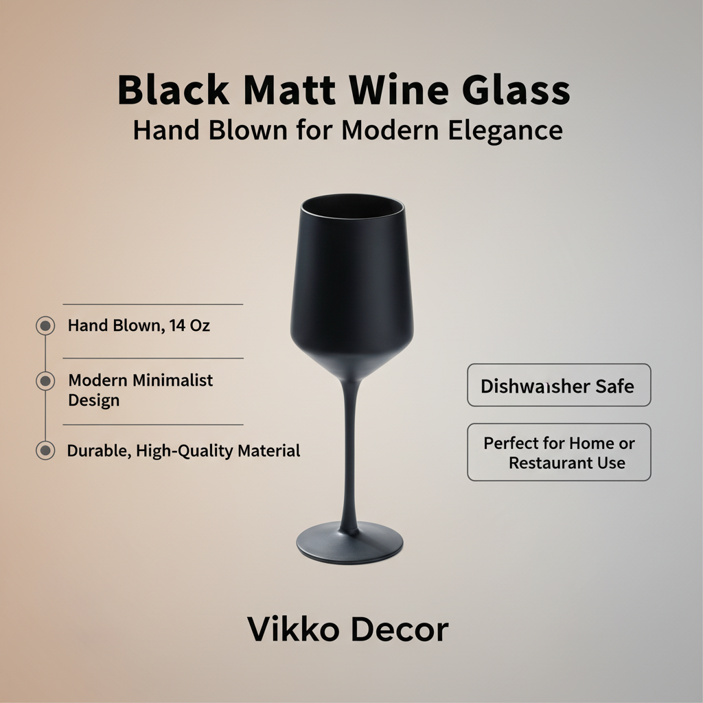 Black Matt Wine Glass
