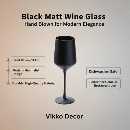 Black Matt Wine Glass