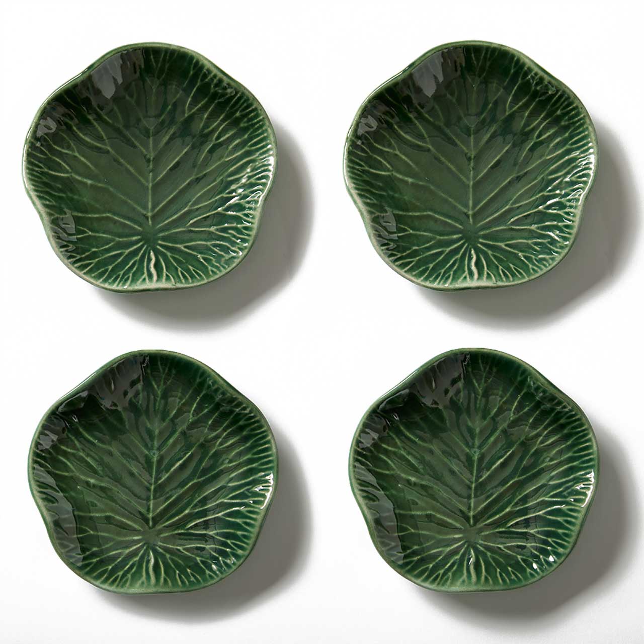 Lotus Leaf Ceramic Appetizer Plates - Set of 4